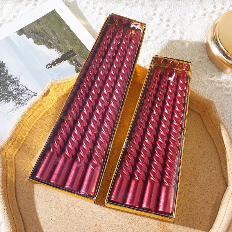 European Style Spiral Candles: Smokeless Threaded Candles for Romantic Weddings, Christmas, and Birthdays