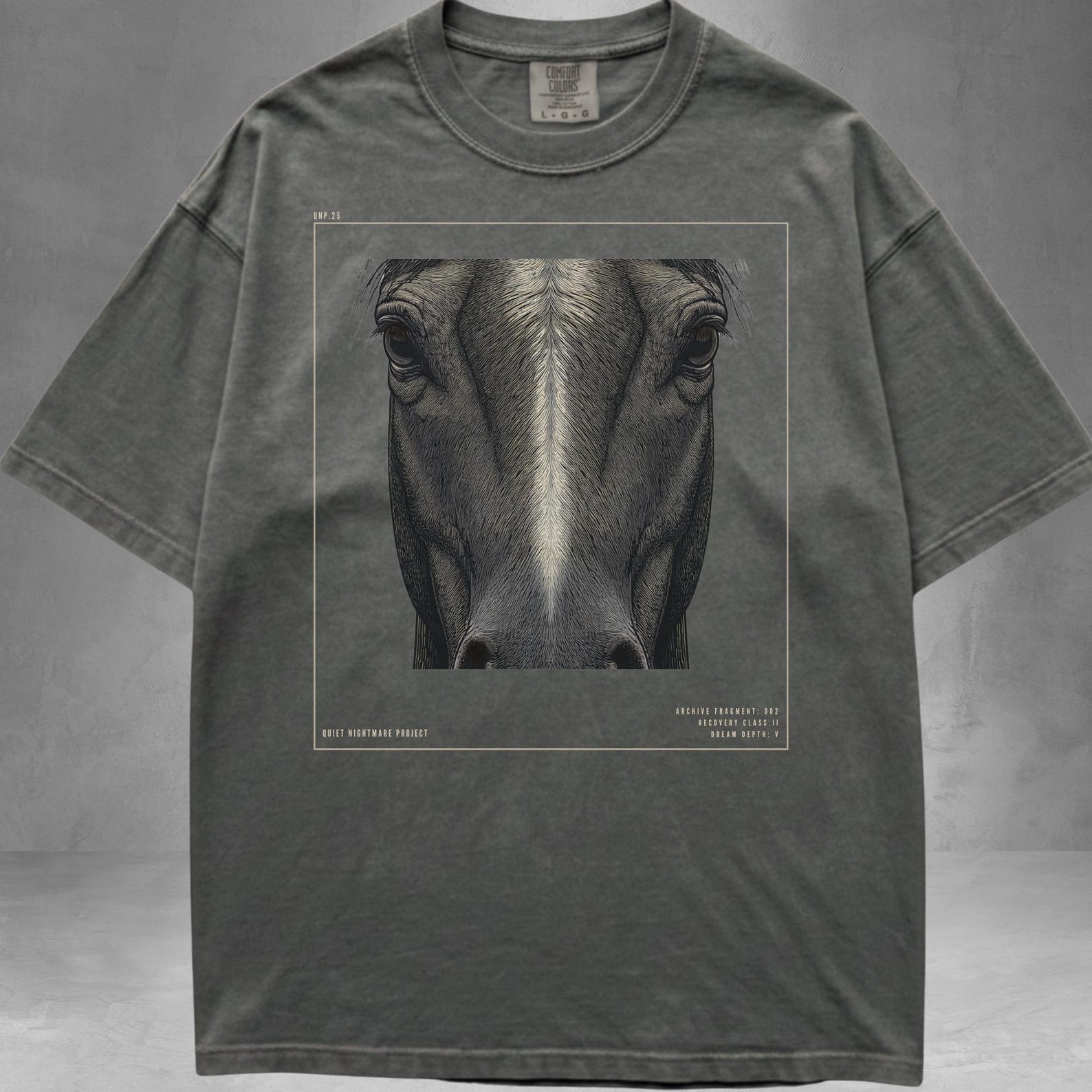 Gothic Horse Graphic Tee, Gothic Equestrian Art Shirt, Quiet Nightmare Project, Archive Fragment 002 2XL