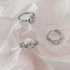 Light Luxury Women'S Niche Design Sense, High Sense, Exquisite Cold Wind, Diamond-Encrusted Zir*****Pen Ring Set, French Style