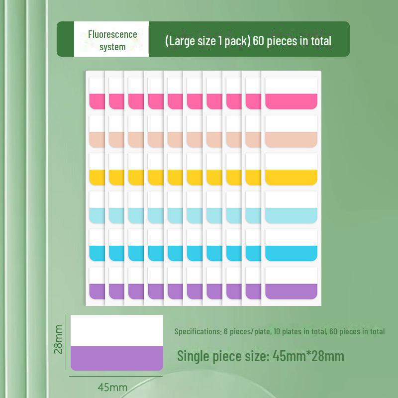 Custom Morandi Index Label Sticky Notes – Fluorescent Bookmarks for Students
