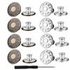 8PCS Replacement Buttons for Jeans,17mm Adjustable Metal Pants Tightener,No-Sew Nailess Removable Replacement,Reusable