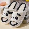 Cute Panda Cotton & Linen Slippers: Soft, Non-Slip, Sweat-Absorbent, Four-Season Design for Couples
