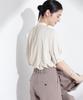 Nano Universe Stand Tuck Short Size S Light Beige Women's Two-Tone Blouse, Sleeve, (041), (669-5121306)