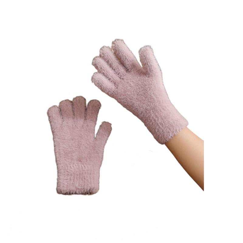 Warm Imitation Mink Fur Finger Gloves (2 Pairs)