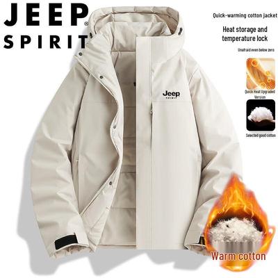 JEEP SPIRIT Men's Hooded Cotton Padded Jacket
