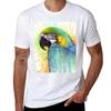 Macaw Watercolor Tshirt Casual Light Summer Short Sleeve Top Tshirt