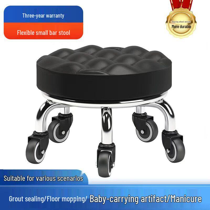 

Compact Rolling Home Stool: Versatile for Kids, Foot Care, Foot Bath, and More Black Wave Foot Pins