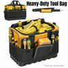 Large Heavy-Duty Tool Bag with Wide Mouth Opening Reinforced Plastic Bottom for Electricians Mechanics Gardeners Durable Oxford