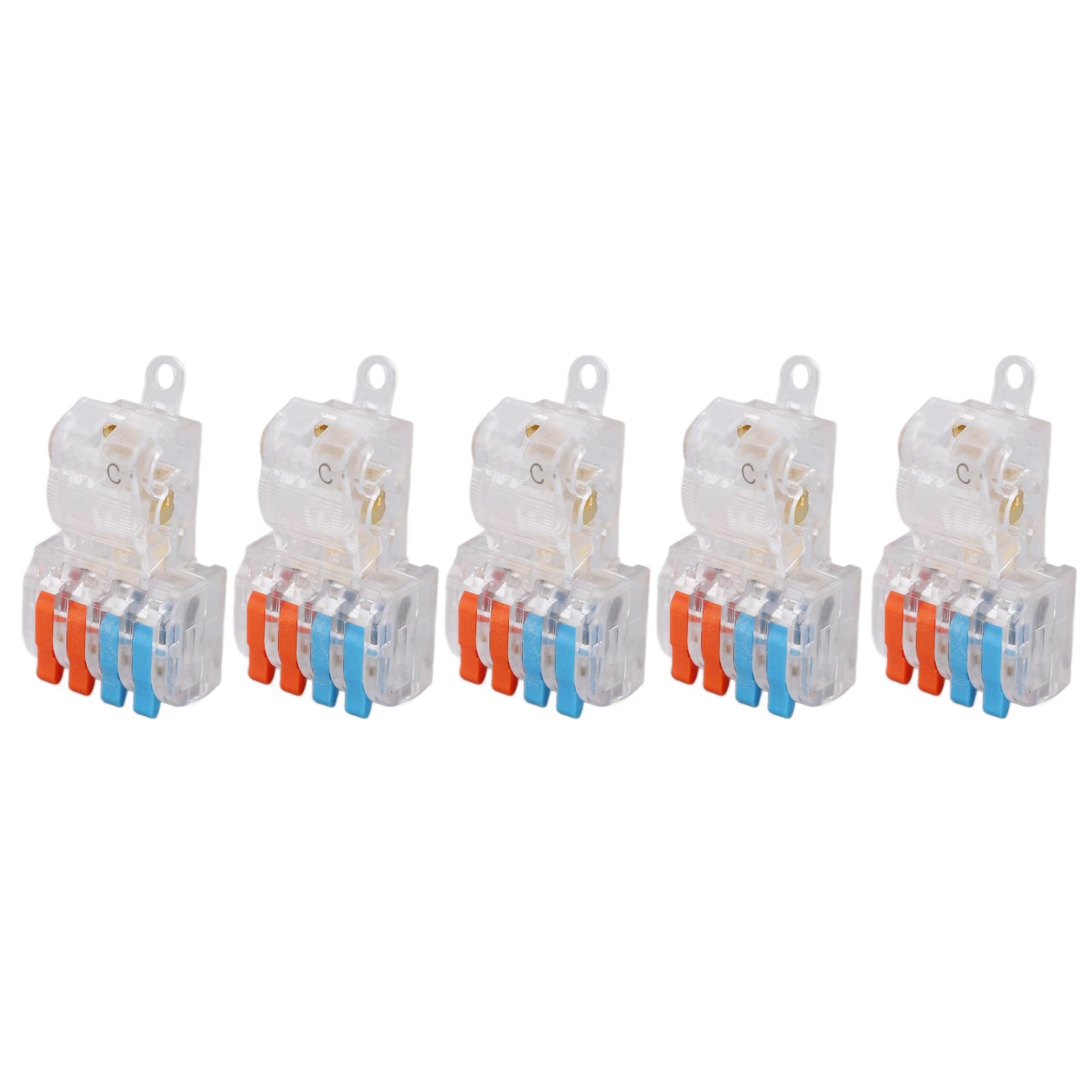 

5PCS Wire Quick Connector Break Free Plug and Pull T Type Splitter Terminal Block T24C 250V 32A
