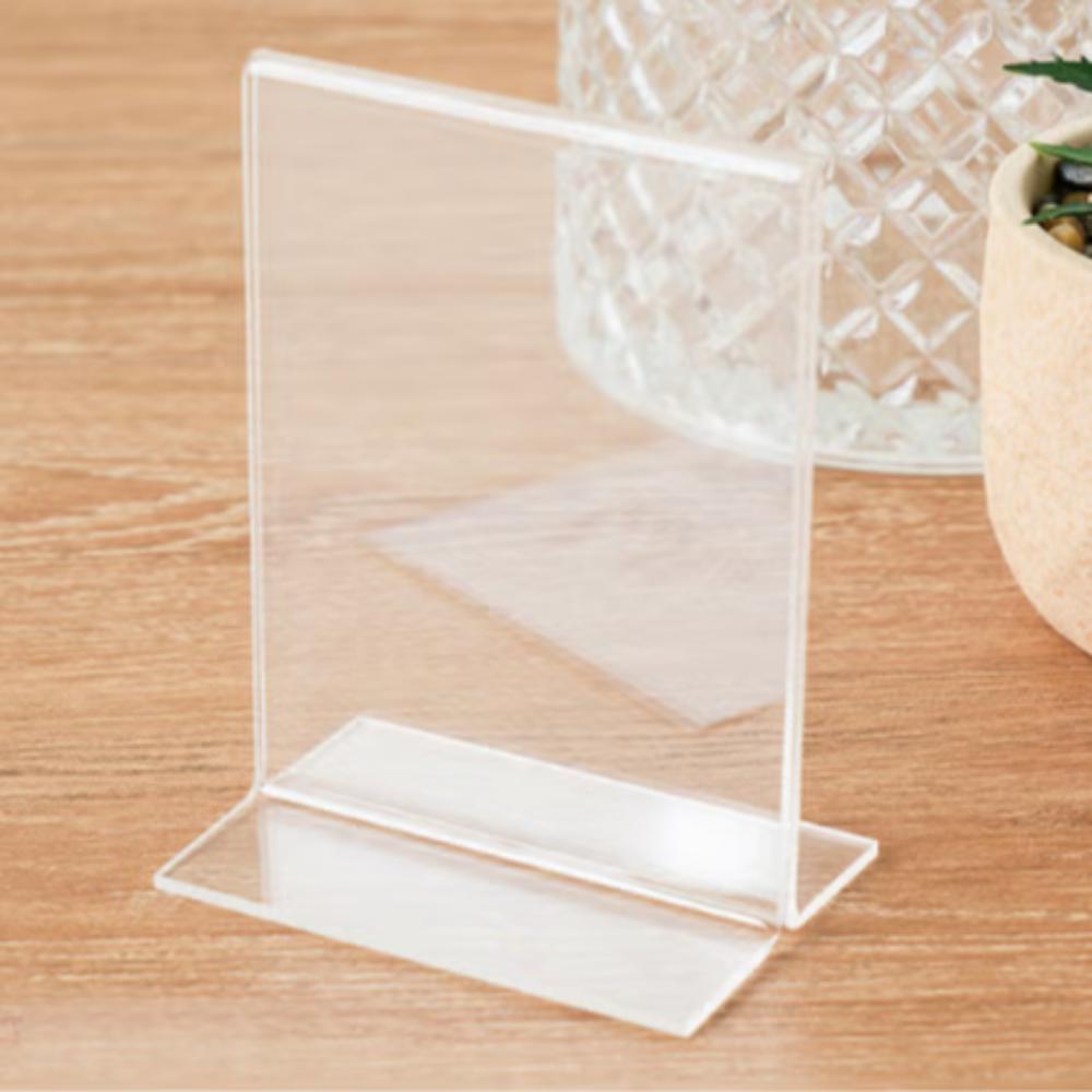 Supporto verticale trasparente a T per carte 7 X 9,7 cm