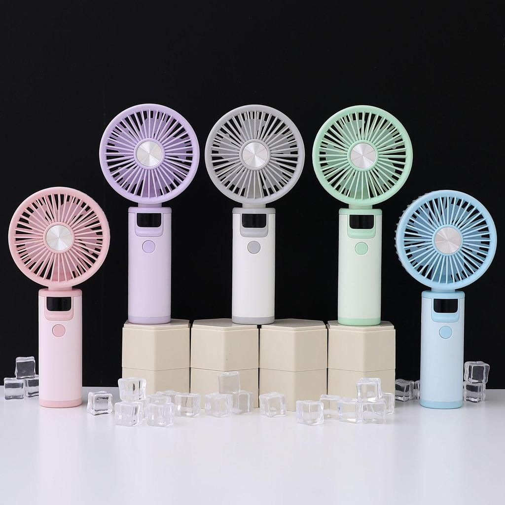 High-Speed Handheld USB Rechargeable Mini Fan with Digital Display