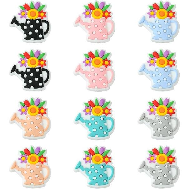 LiQunSweet 15 Pcs 15 Styles Christmas Theme Silicone Beads Santa Claus Tree Socks Snowman Snowflake Beads for DIY Jewelry Keychain Pen Craft