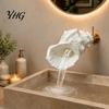 Flexible Water Flow Spout Coastal Seashell Wall-Mount Faucet, Conch Shape Bathroom Sink Ocean Rustic Country Style Faucet Theme Decorative Tap