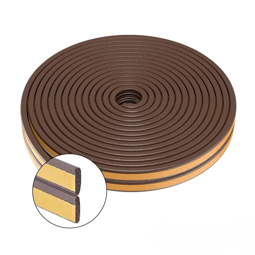 5m/10m Weather Stripping Door Seal Strip Diep Self-adhesive Draft Stopper Tape Window Insulation Noise Rubber Sealing Strip