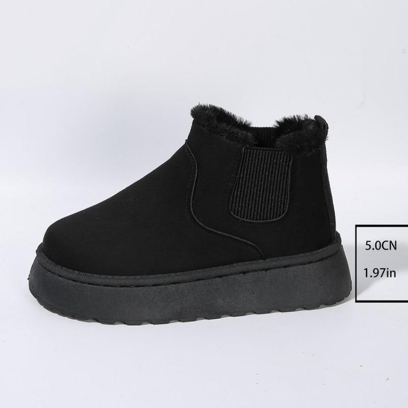 Thick-soled Shoes, Snow Boots, Women's Short-top New Retro Fleece Cotton Boots Are Bestsellers