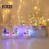 Hanging Christmas Tree Light In Dome with LED Light, Mini Cedar Up Decorative Indoor Holiday Gift Ornament, Battery Powered Table Lamp for Party Home