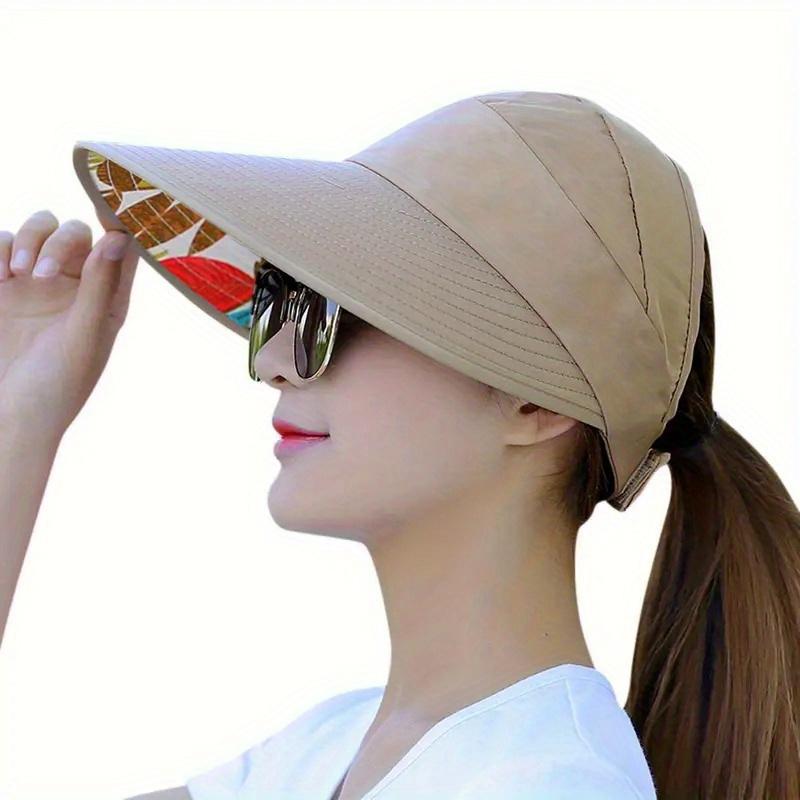 High qualityWomen Wide Protection Visor Sun Hat, -Lightweight Breathable Foldable Beach Hat for Outdoor Sport Cycling Drive