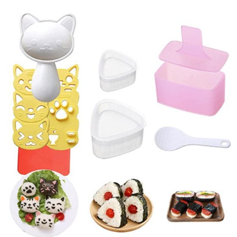 1 Set Stampo per Sushi Triangolare in Plastica Stampo per Palline di Riso per Sushi Stampo Onigiri Gadget da Cucina Stuff Accessori Trasparenti per Bento