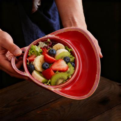 Soup And Sandwich Bowl Ceramic Baking Pan with Handles Divided Compartment Dish for Pasta Salad Fruit Breakfast Lunch Dinner Snacks