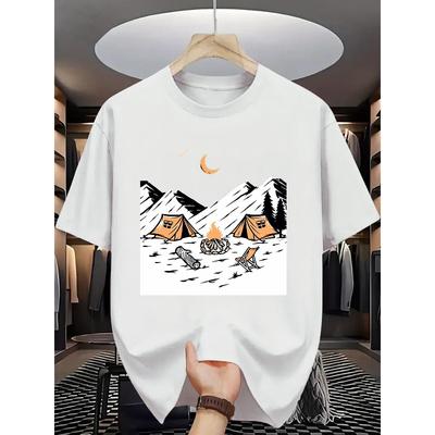 European Sizes Summer Men's Fashion Pattern Short Sleeve T-Shirt with Letter Print