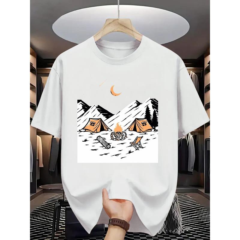 

European sizes Summer Men s Fashion Pattern Short Sleeve T-Shirt with Letter Print 4XL білий