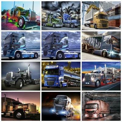 Full Square Round Diamond Painting Mosaic Truck Home Decor Embroidery Cross Stitch Set Car Landscape Wall Art