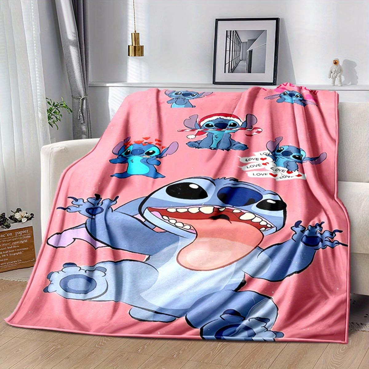 

1pc Stitch Printing Blanket for All Season, Cartoon Blanket, Office Blanket, Lunch Rest Blanket, Camping Talk, Car Blanket 130cmx150cm