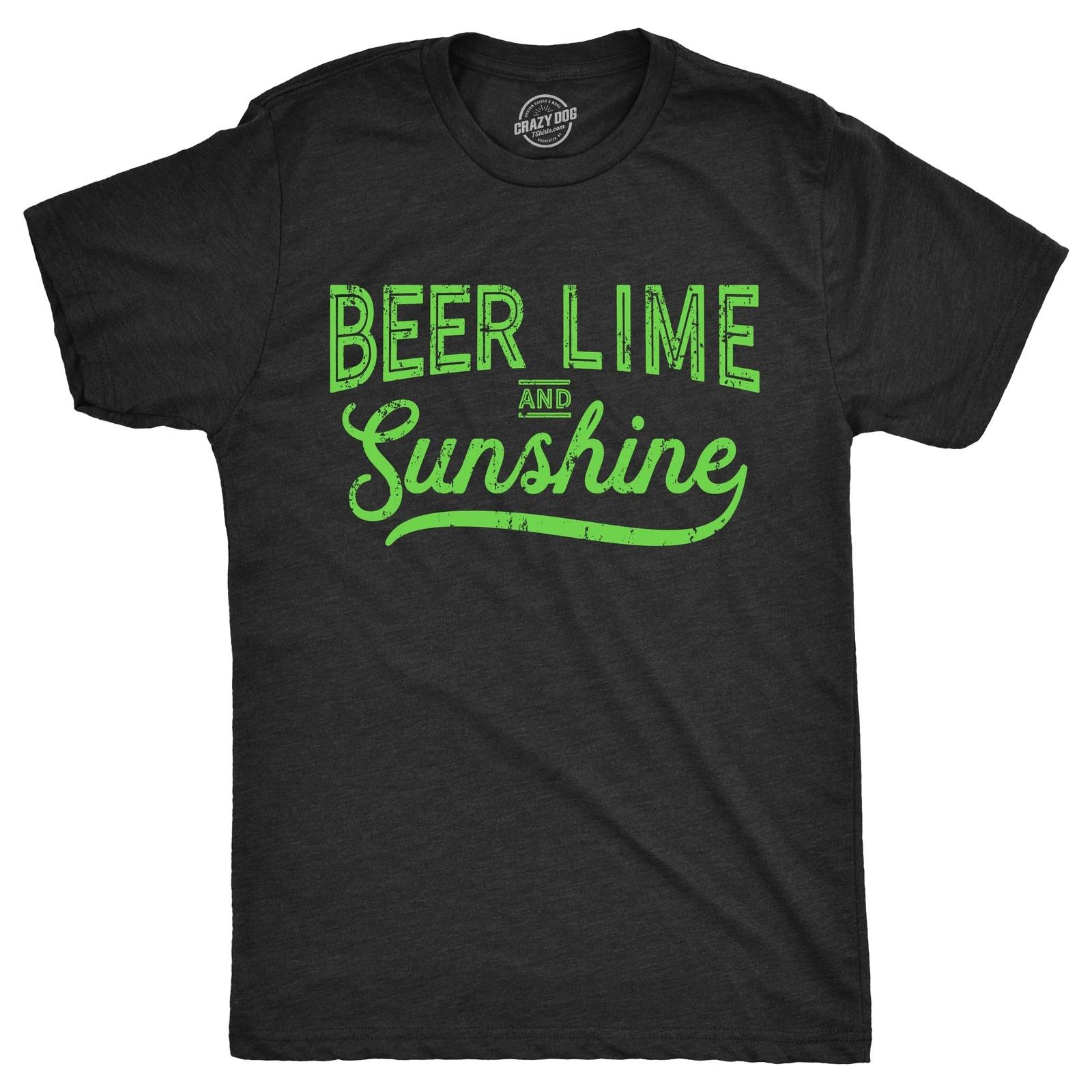 Mens Beer Lime and Sunshine T Shirt Funny Summer BBQ Tee for Guys M