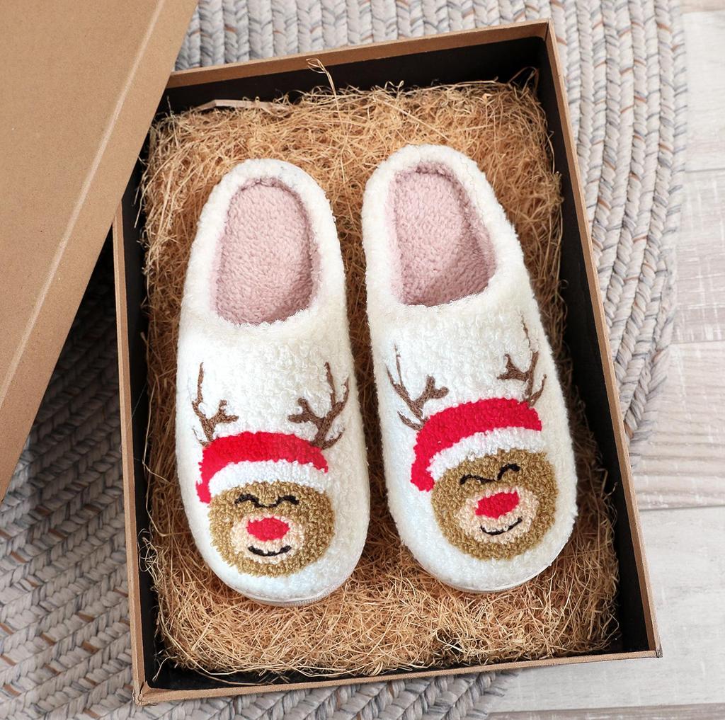Christmas Grinch Cotton Slippers for Men & Women - Cozy Winter Furry Footwear