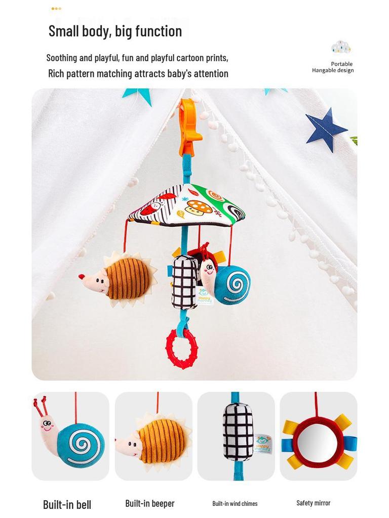 Happy Monkey Stroller Hanging Wind Chime - Baby Bed Bell & Soothing Rattle Toy