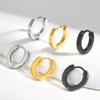 Vnox Glossy Stainless Steel Small Hoop Huggies Earrings for Women Men, Hand Polished Simple Metal Hoops, Minimalist Jewelry Gift
