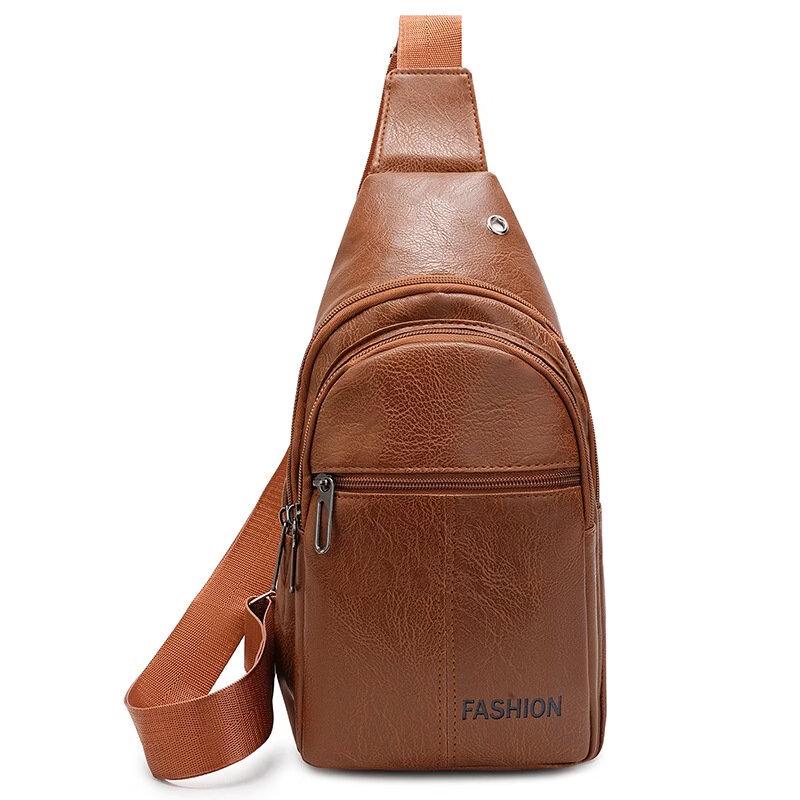 Men's PU Casual Chest Bag