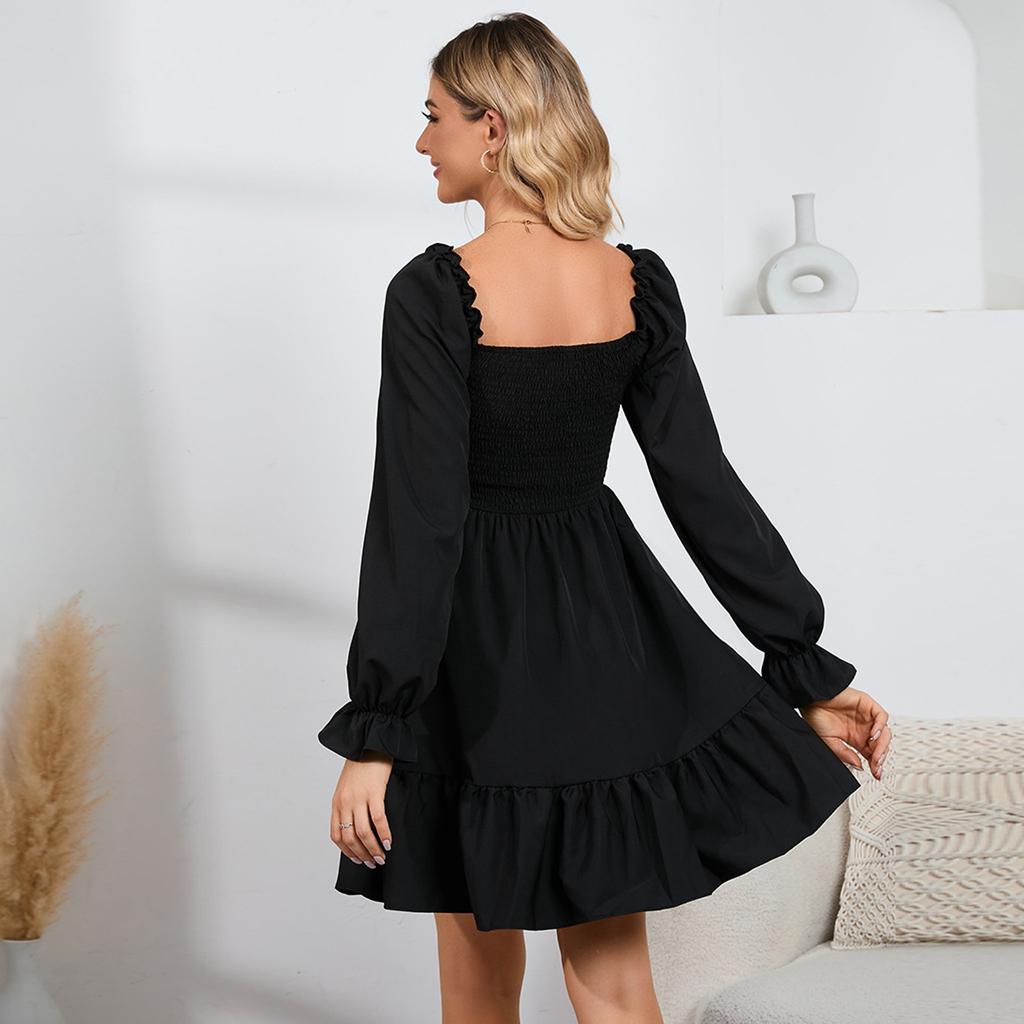 Women Casual Long Sleeve Summer Dresses Spring Patchwork Boho Floral Cocktail Party Dress