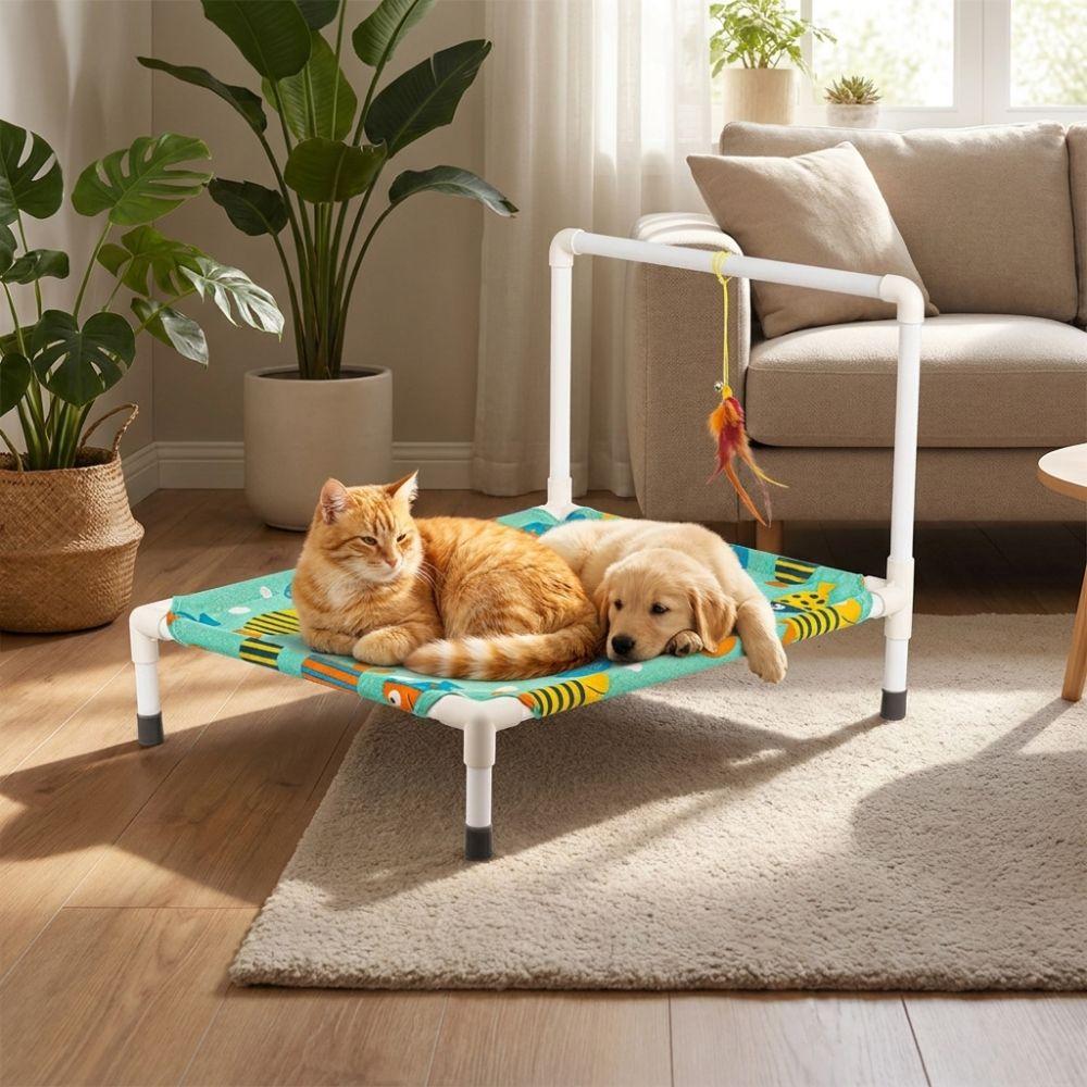 Removable Elevated Cat Bed Non-Slip Breathable Pet Cool Nest Moisture-proof Sturdy Frame Cat Sleeping Bed Four Seasons Home