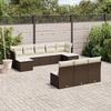 VidaXL Garden Lounge Set with Cushions 10 Pcs, Patio Sofas, Patio Furniture Set, Outdoor Furniture, Brown 3218293