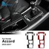 Prawdziwa Miękka Naklejka z Włókna Węglowego Do Honda Accord 2013 2014 2015 2016 2017 LHD Samochód Panel Środkowy Zmiany Biegów Pokrycie Wykończenia Wnętrza