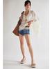 Women's Batwing Sleeve Mesh Cover-up: Spring/Summer Loose Beach Top with Lace Patchwork and Sun Protection.