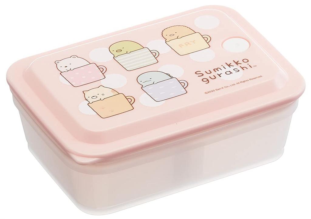 Skater Bento Box, Fluffy Capacity, 600ml, Integrated Gasket, Air Valve, Single Tier, Sumikko Gurashi (PAS6AG-A)