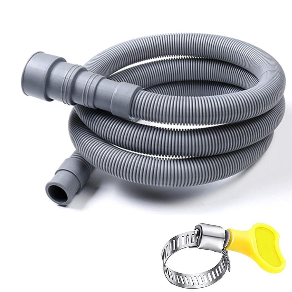 

Flexible Washing Machine Tube Grey Draining Hose New Drainpipe 0.8m
