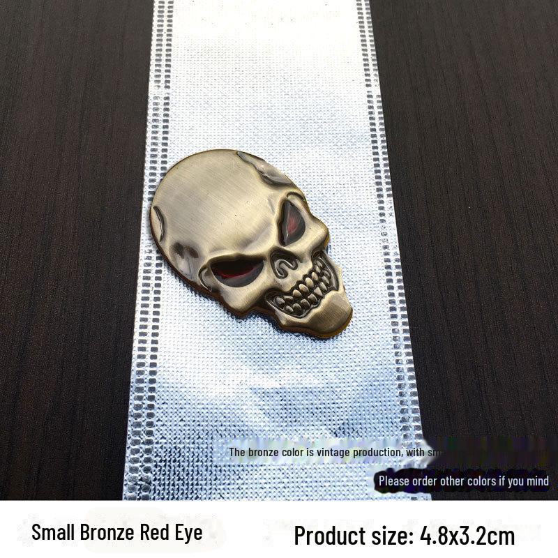 Customized 3D Pirate Skull Metal Car Sticker - Captain Jack Tail Label Body Decoration.