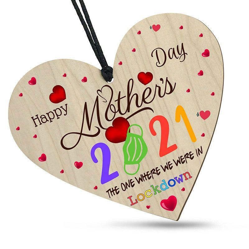 

Colorful Heart Shaped Wooden Plaque Keepsake For Moms Special Lockdown 2021 Red