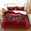 3PCS Dark Skul Beding Set - Skeleton Patern Cover, Edgy Hor Theme Decor for Adult People Bedrom Soft Nice Warm