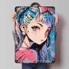 Anime Girl Graffiti Tinplate Poster Customized Wall Art Vintage Metal Signs Retro Tin Plaque for Living Room Decoration House