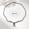 Bohemian Hand Woven Black Rope Star Pendant Necklace Retro Choker Necklace Women's Daily Versatile Party Jewelry