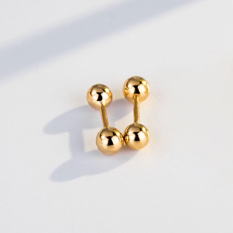 

Серьги-гантели Banyan Tree S925 из серебра 14 карат с позолотой — мини-серьги-гвоздики с защитой от блокировки. 4mm Screw Earrings