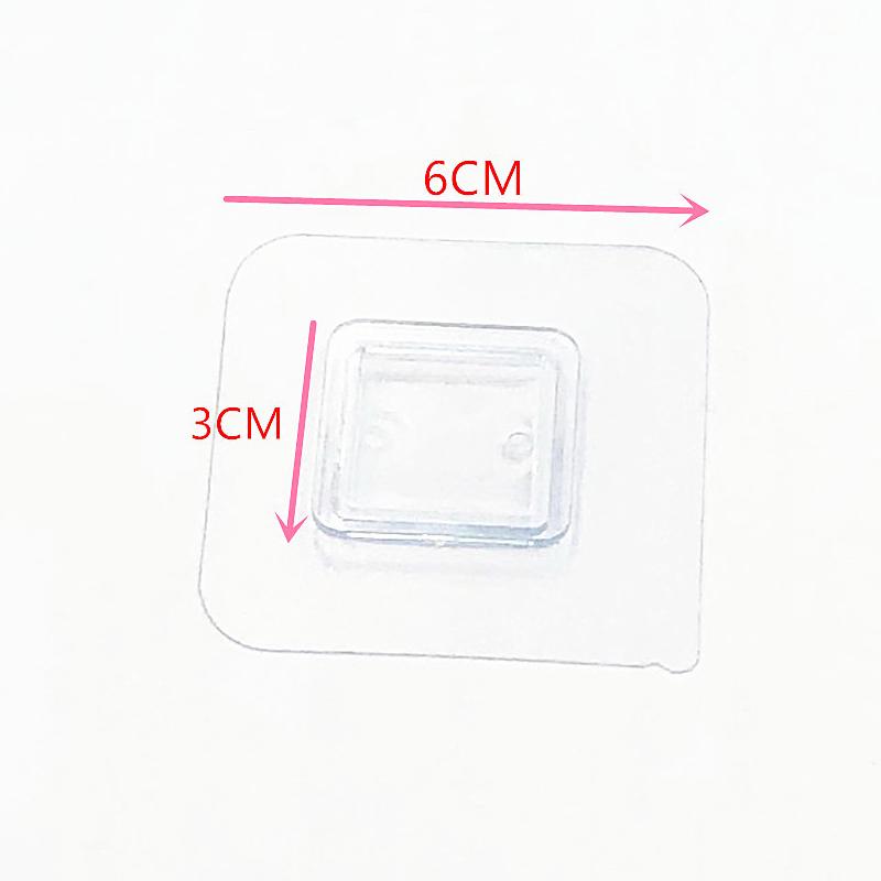 1Pcs Wall Self Adhesive Hook Transparent Wire Shelf Wall Mount Sticker Sided Fixing Patch For Kitchen Bathroom Gadget