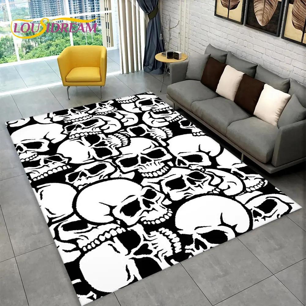 Dywan z motywem czaszki gotycki czarownicy, dywanik do salonu, sypialni, sofy, pokoju zabaw, wycieraczka, dekoracja, antypoślizgowa mata podłogowa