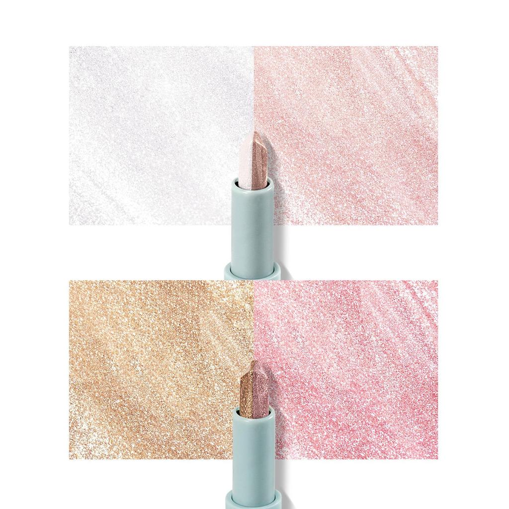 HENGFANG Podwójna tuba gradientowy sześciokolorowy cień do powiek w sztyfcie mocne światło i delikatny błysk leniwy cień do powiek przenośny schowek na słuchawki makijaż oczu