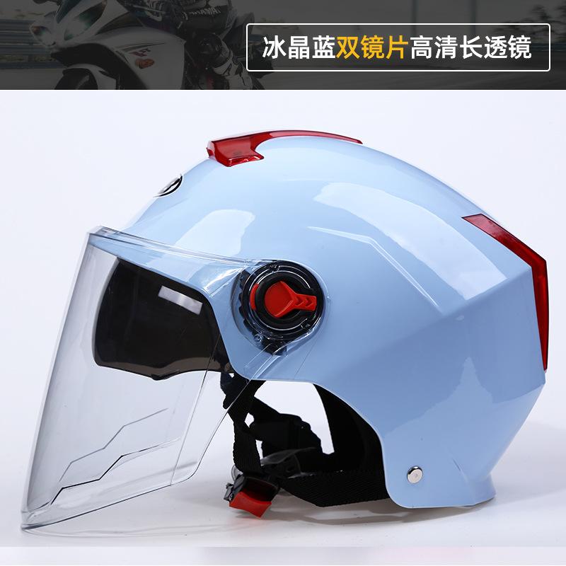 [Custom] Summer Half Helmet for Electric Vehicle & Motorcycle Adult Dual-Lens Safety Sun Protection