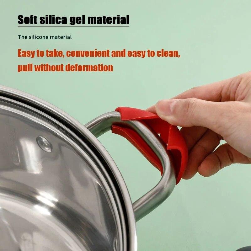 2/4/8Pcs Silicone Pot Handles Cover Anti-scalding Heat-resistant Pot Ear Clip Non-slip Casserole Pan Handle Kitchen Accessories